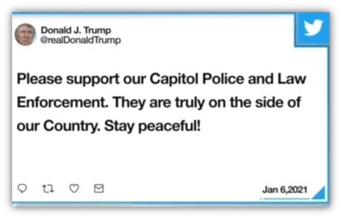 trump tweet police